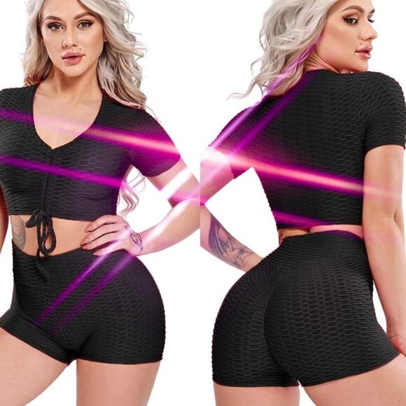 NWT High Waisted TikTok Leggings - Black - Picture 2 of 3